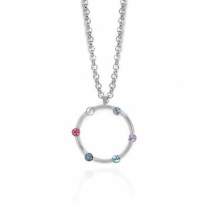 NECKLACE MULTICOLOR CRYSTAL CIRCLE