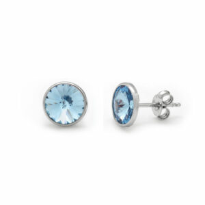 PENDIENTES   REDONDOS  AGUAMARINA