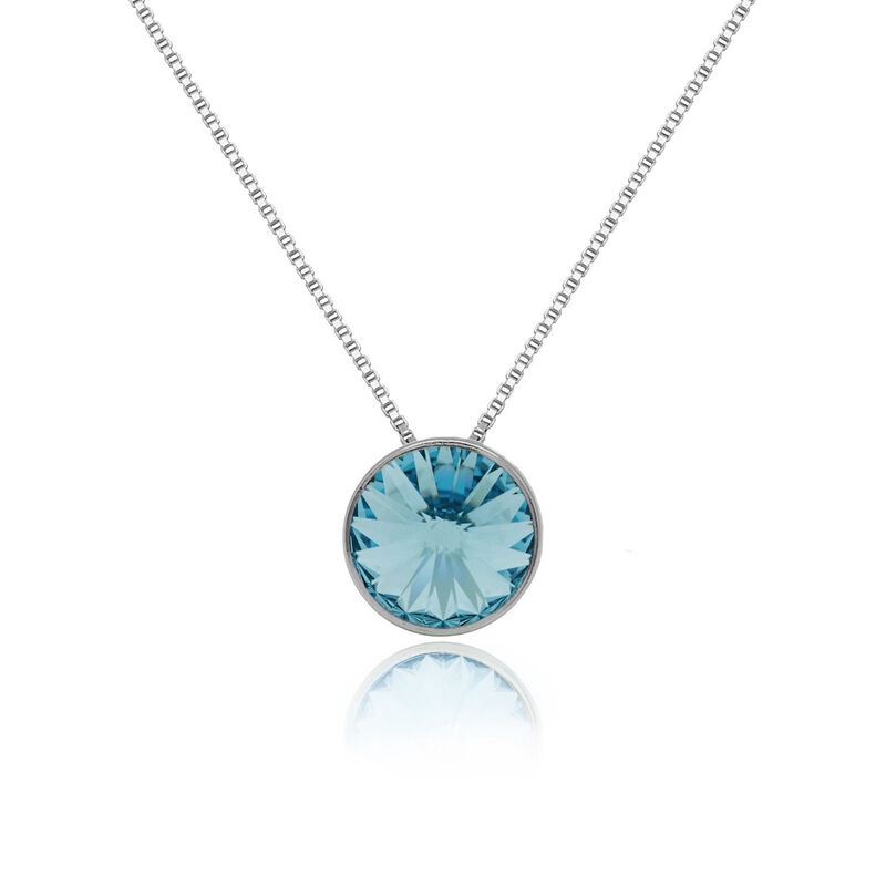 COLLAR CON COLGANTE REDONDO AQUAMARINE