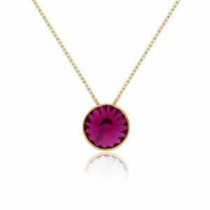 COLLAR CON COLGANTE REDONDO FUCHSIA